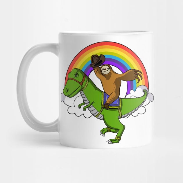 Sloth Riding T-Rex Dinosaur by underheaven